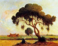 Ferdinand du Puigaudeau - Breton Woman Seated under a Large Tree -